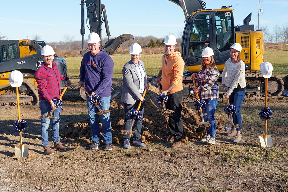 MOVING DIRT: Officials with Lighthouse Christian Athletics break ground on a project that will provide a pair of practice fields for football and soccer by fall 2024.